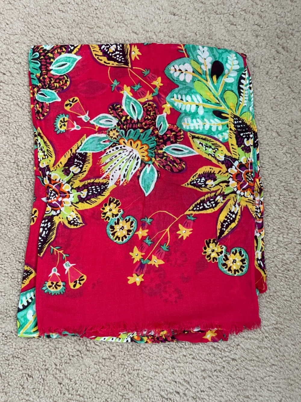Vera Bradley Fringe Scarf in Rumba